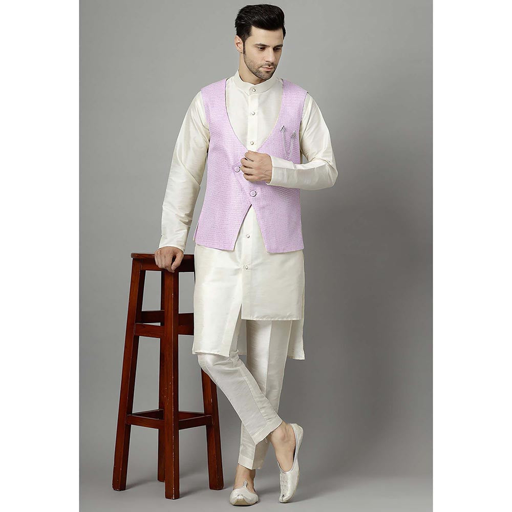 UTSAV FASHION Purple Kurta and Pant with Waistcoat