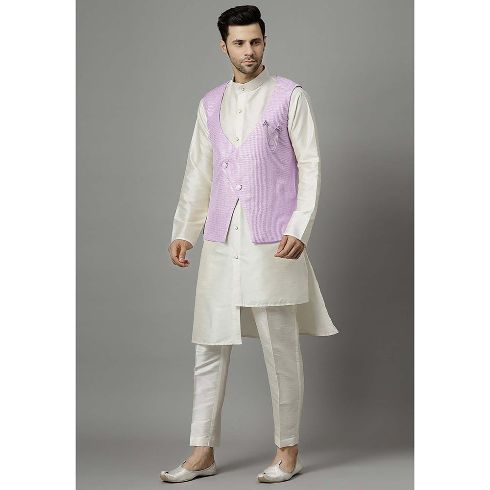 UTSAV FASHION Purple Kurta and Pant with Waistcoat