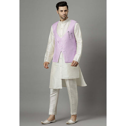 UTSAV FASHION Purple Kurta and Pant with Waistcoat