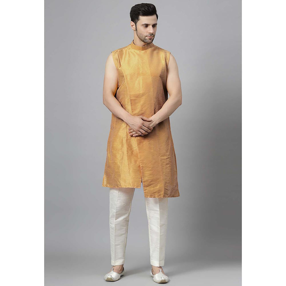 UTSAV FASHION Yellow Sleeveless Straight Kurta and Pant