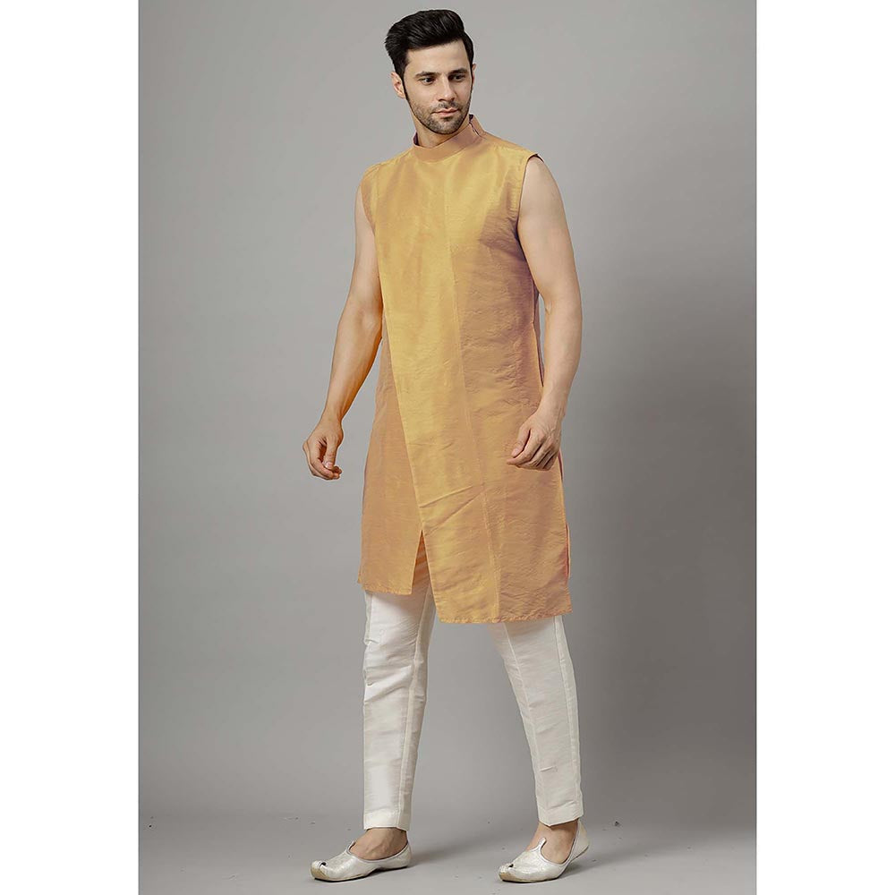 UTSAV FASHION Yellow Sleeveless Straight Kurta and Pant