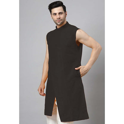 UTSAV FASHION Black Sleeveless Straight Kurta and Pant