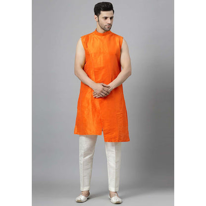 UTSAV FASHION Orange Sleeveless Straight Kurta and Pant