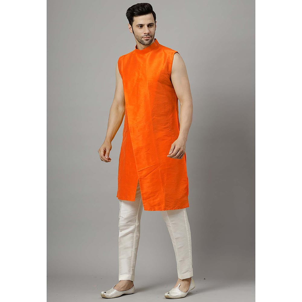 UTSAV FASHION Orange Sleeveless Straight Kurta and Pant