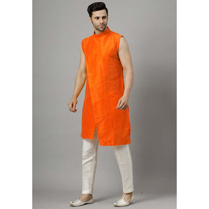 UTSAV FASHION Orange Sleeveless Straight Kurta and Pant