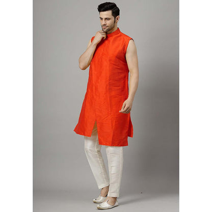 UTSAV FASHION Red Sleeveless Straight Kurta and Pant