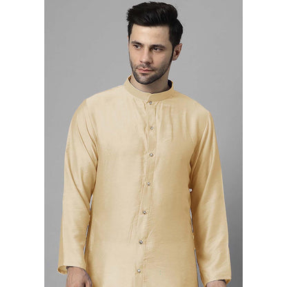 UTSAV FASHION Men High Slit Raw Silk Kurta and Pant
