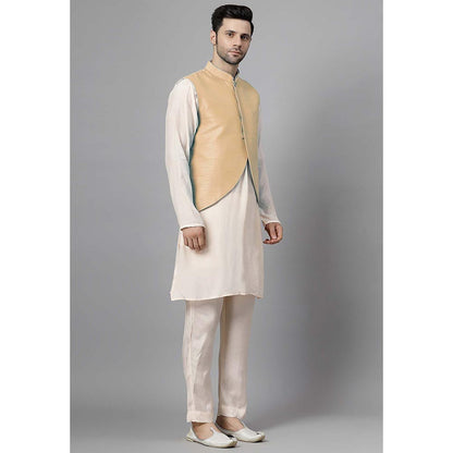 UTSAV FASHION Men Beige Kurta Pant with Jacket