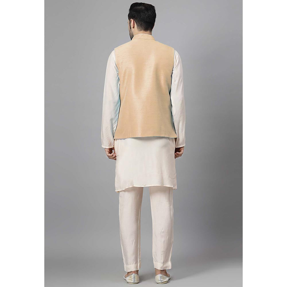 UTSAV FASHION Men Beige Kurta Pant with Jacket