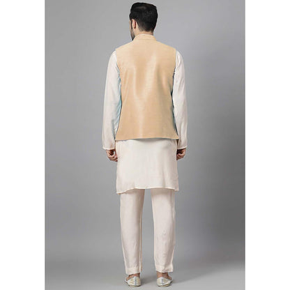 UTSAV FASHION Men Beige Kurta Pant with Jacket
