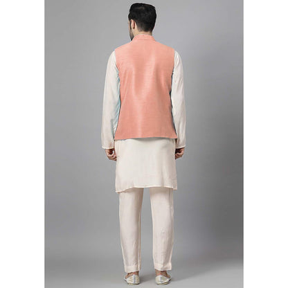UTSAV FASHION Men Peach Kurta Pant with Jacket