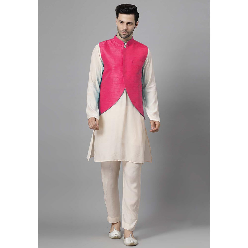 UTSAV FASHION Men Pink Kurta Pant with Jacket