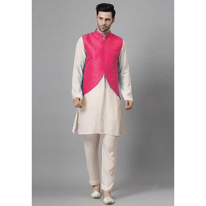 UTSAV FASHION Men Pink Kurta Pant with Jacket