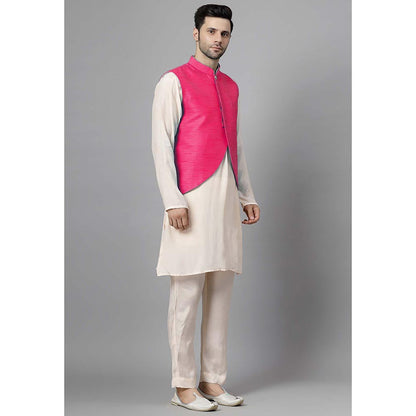 UTSAV FASHION Men Pink Kurta Pant with Jacket