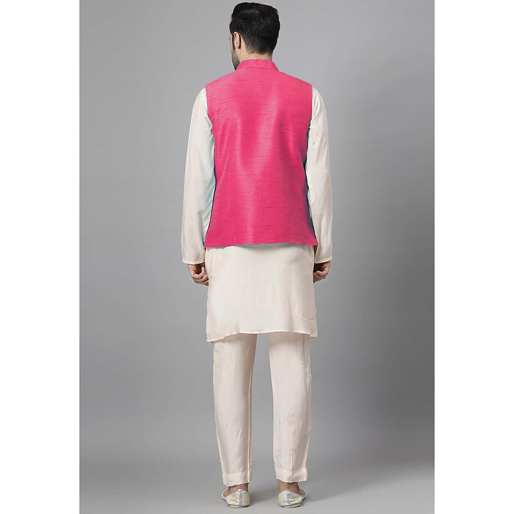 UTSAV FASHION Men Pink Kurta Pant with Jacket