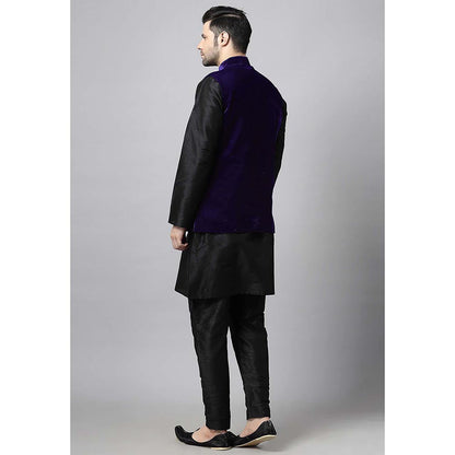 UTSAV FASHION Purple Straight Kurta and Pant with Nehru jacket