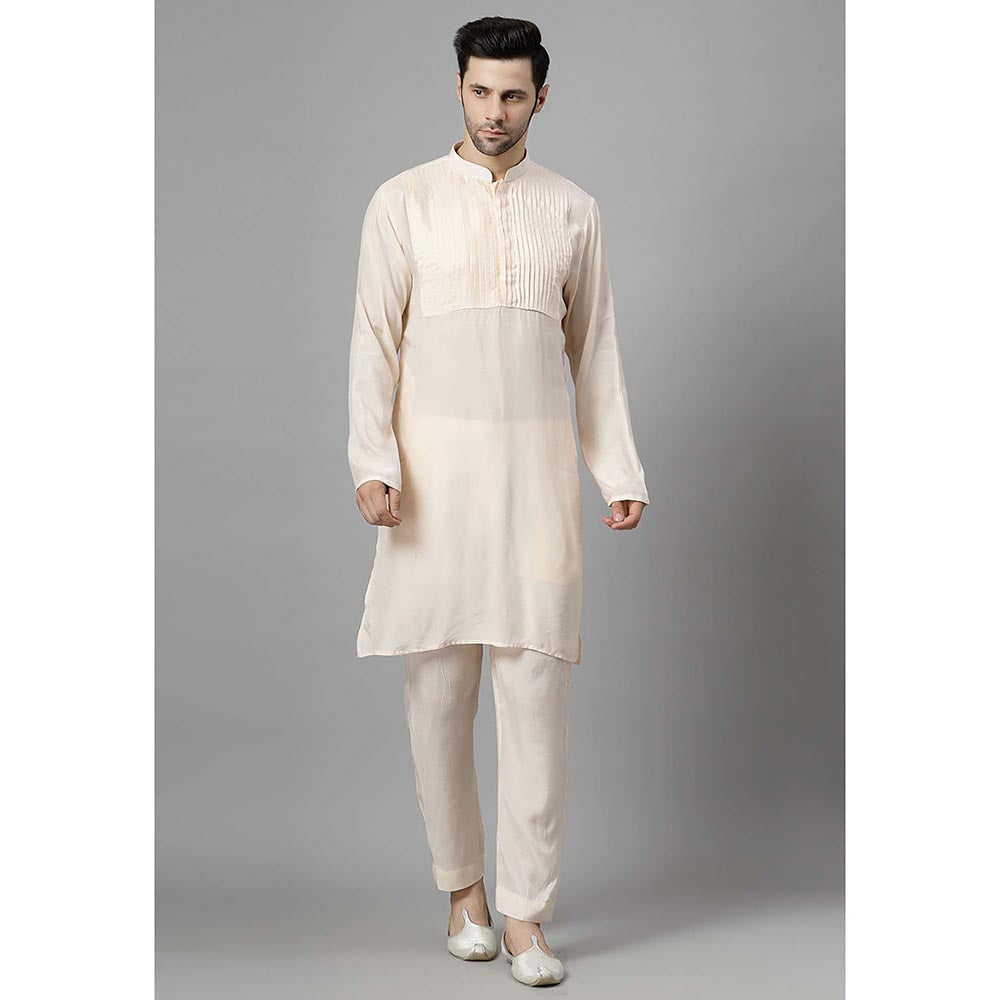 UTSAV FASHION Men Black Beads and Stones Kurta with Pant and Jacket