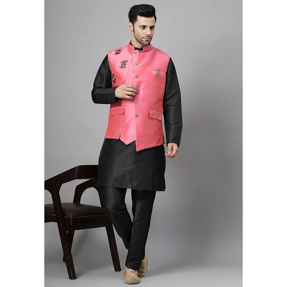 UTSAV FASHION Men Regular Beads and Stones Kurta with Pants