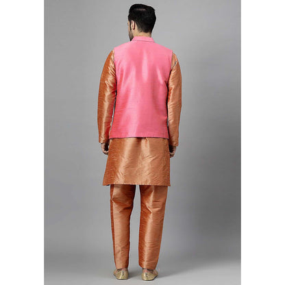 UTSAV FASHION Men Floral Embroidered Regular Beads and Stones Kurta with Pants