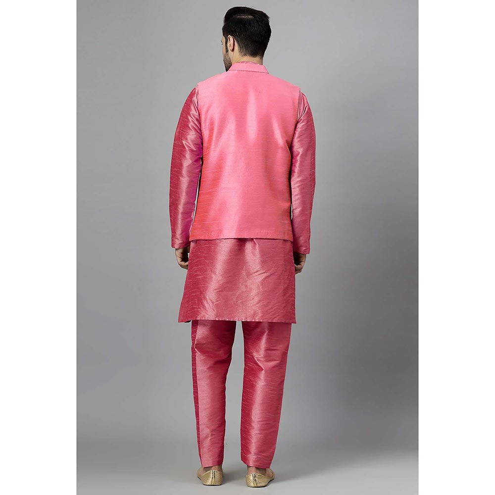 UTSAV FASHION Men Floral Regular Beads and Stones Kurta with Pant and Jacket