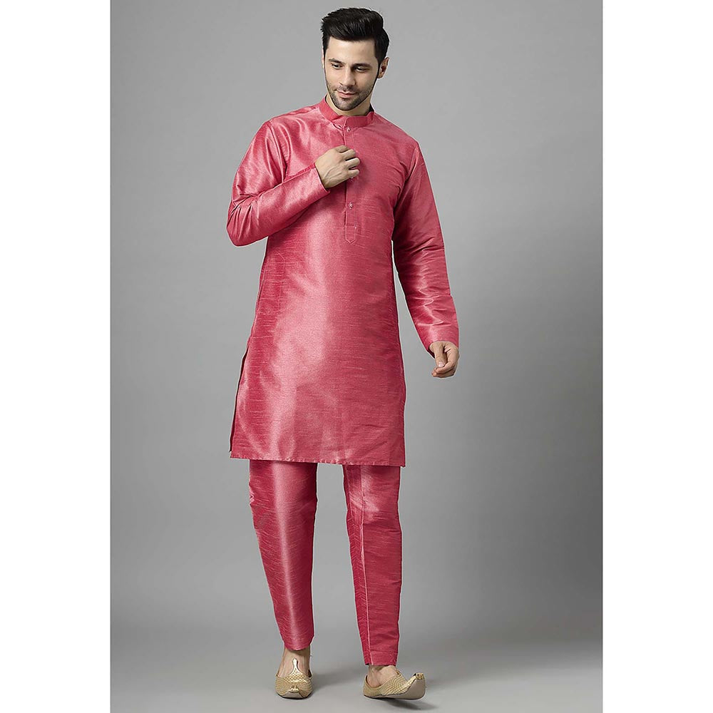 UTSAV FASHION Men Floral Regular Beads and Stones Kurta with Pant and Jacket