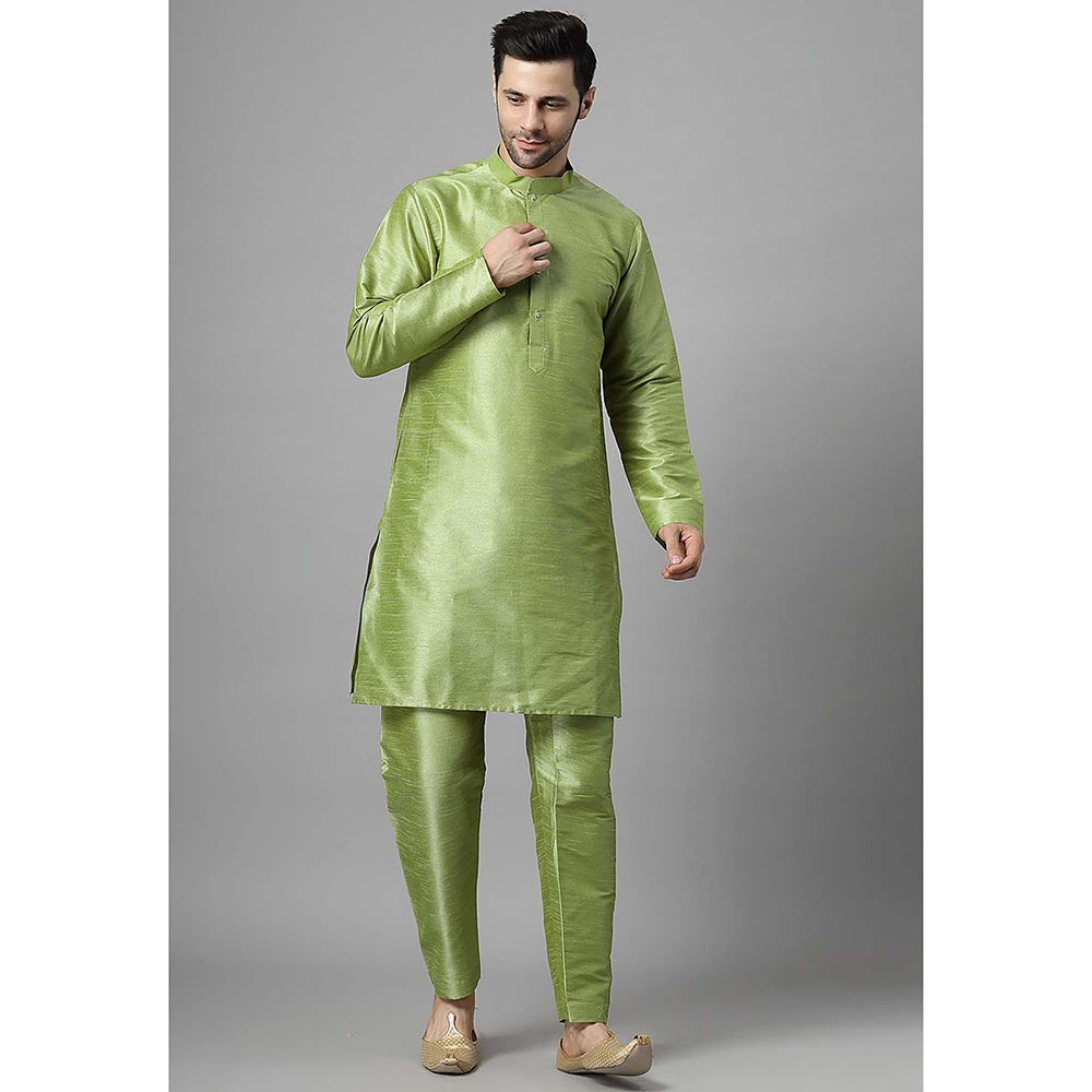 UTSAV FASHION Men Floral Regular Beads and Stones Kurta with Pant and Jacket