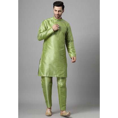 UTSAV FASHION Men Floral Regular Beads and Stones Kurta with Pant and Jacket