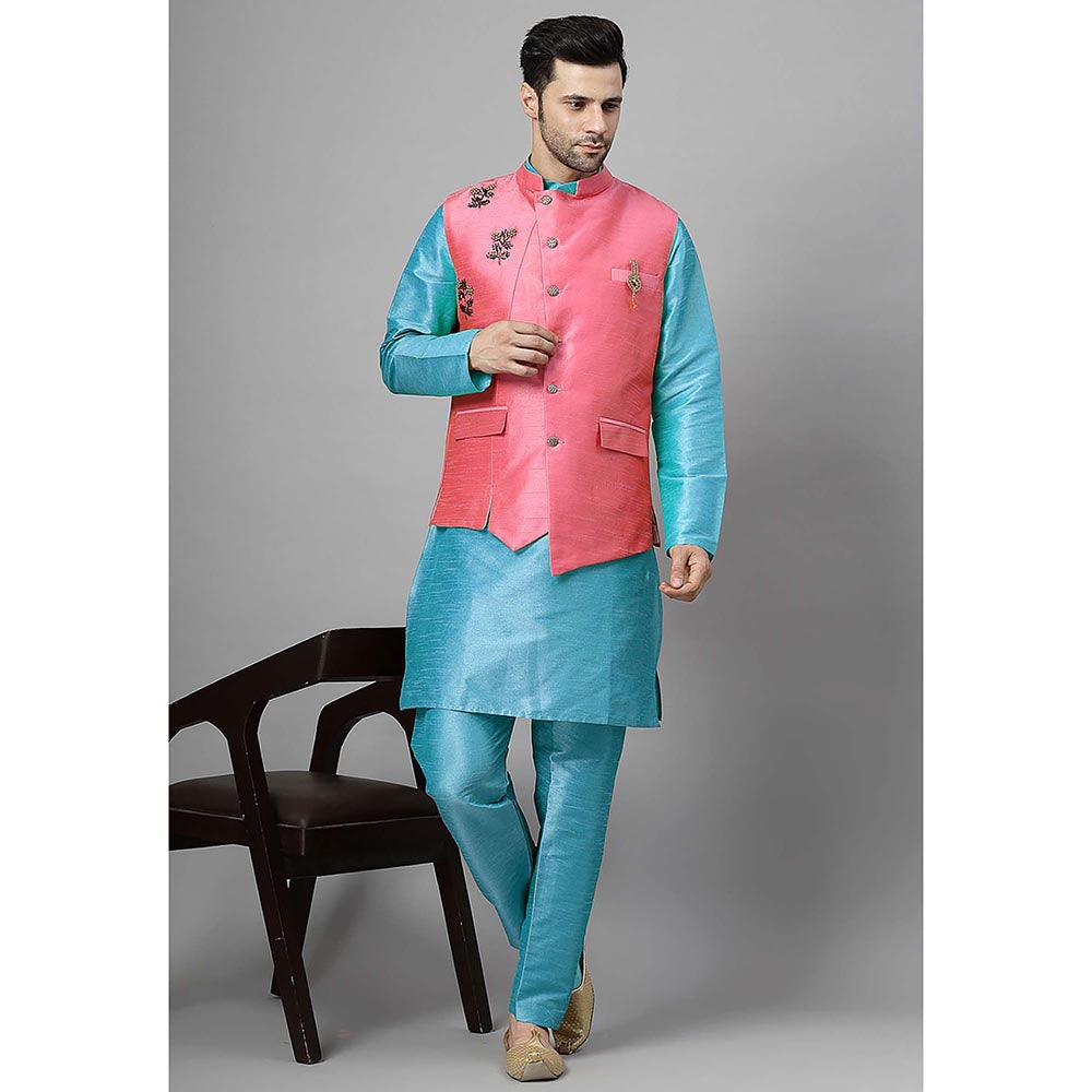 UTSAV FASHION Men Regular Beads and Stones Kurta with Pants