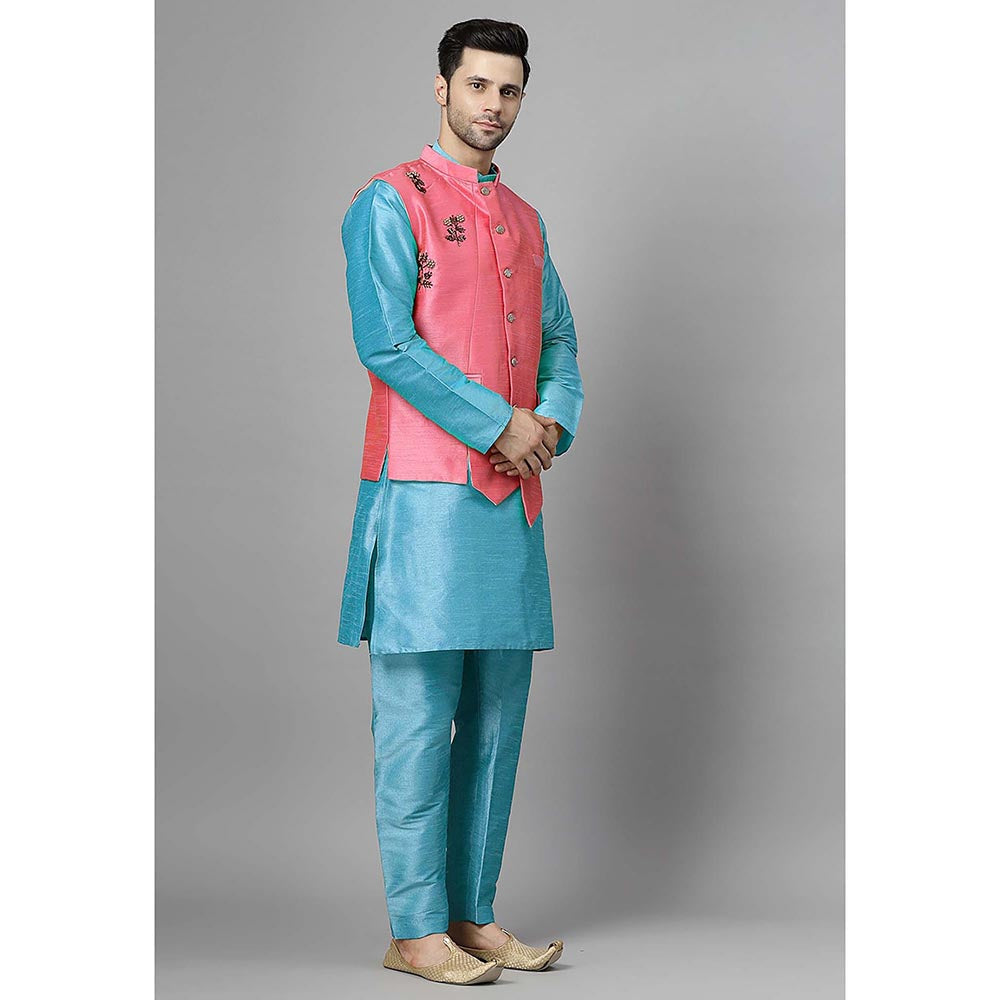 UTSAV FASHION Men Regular Beads and Stones Kurta with Pants