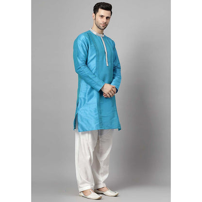 UTSAV FASHION Mandarin Collar Pleated Kurta and Pant