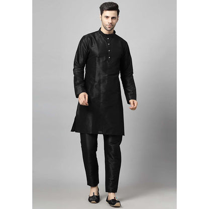UTSAV FASHION Men Black Kurta and Pant