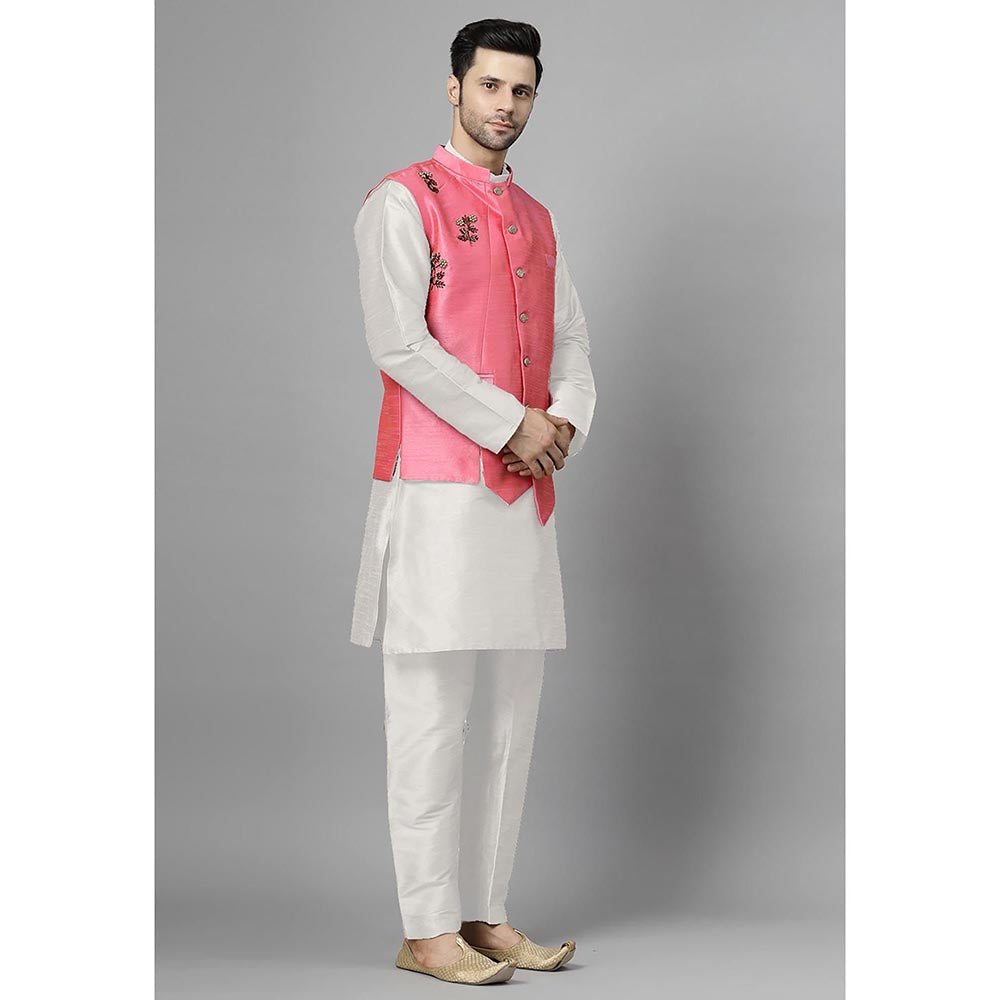 UTSAV FASHION Men Regular Beads and Stones Kurta Pant with Jacket