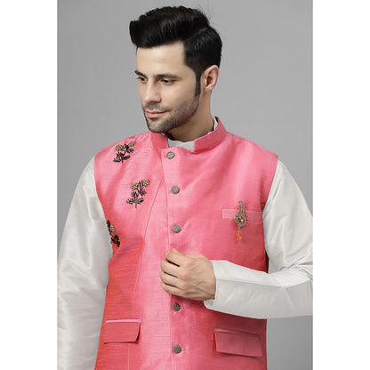 UTSAV FASHION Men Regular Beads and Stones Kurta Pant with Jacket