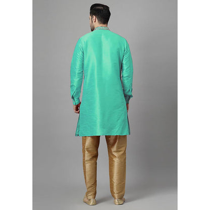 UTSAV FASHION Floral Turquoise Beads and Stones Straight Kurta and Pant