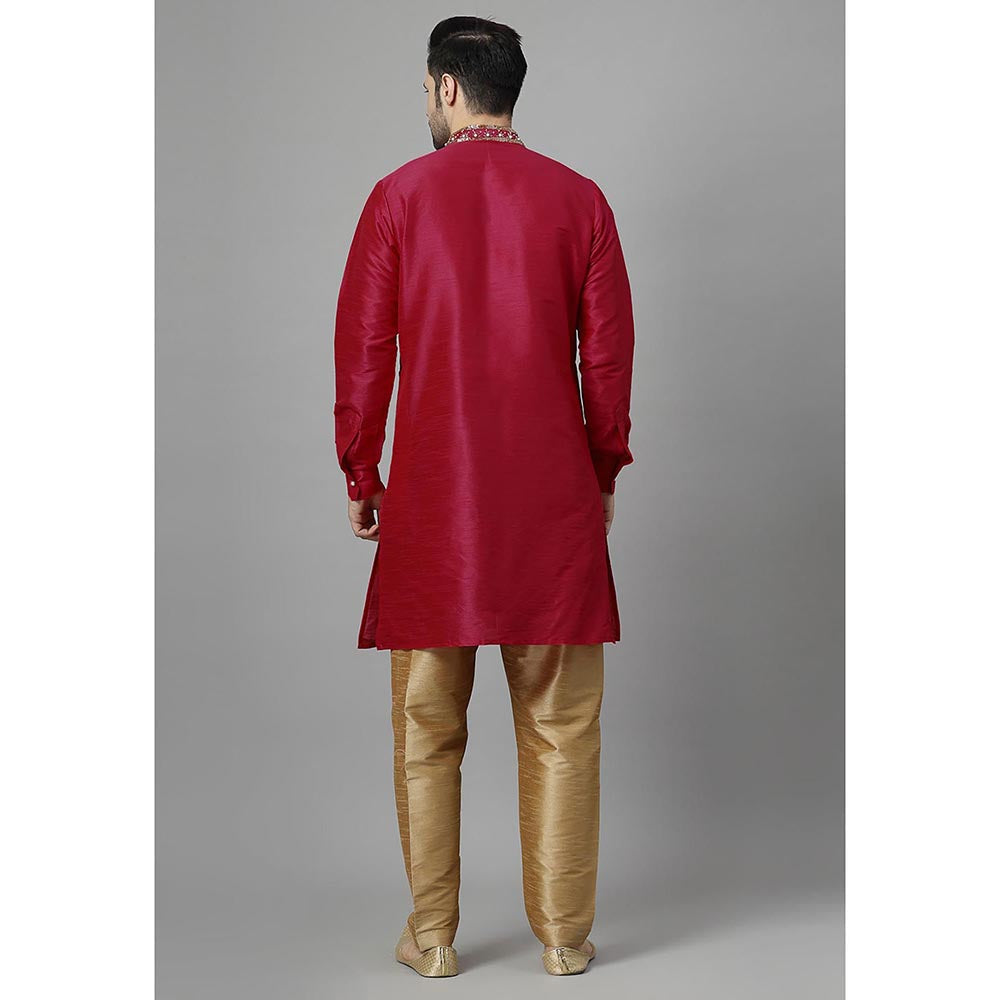 UTSAV FASHION Floral Pink Beads and Stones Straight Kurta and Pant