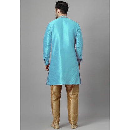 UTSAV FASHION Floral Blue Beads and Stones Straight Kurta and Pant