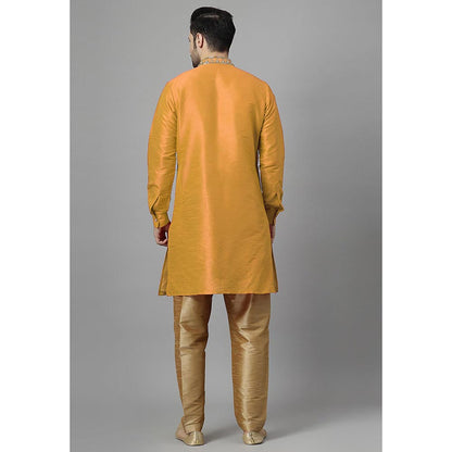 UTSAV FASHION Floral Mustard Beads and Stones Straight Kurta and Pant