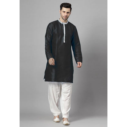 UTSAV FASHION Black Embellished Pleated Straight Kurta with Salwar