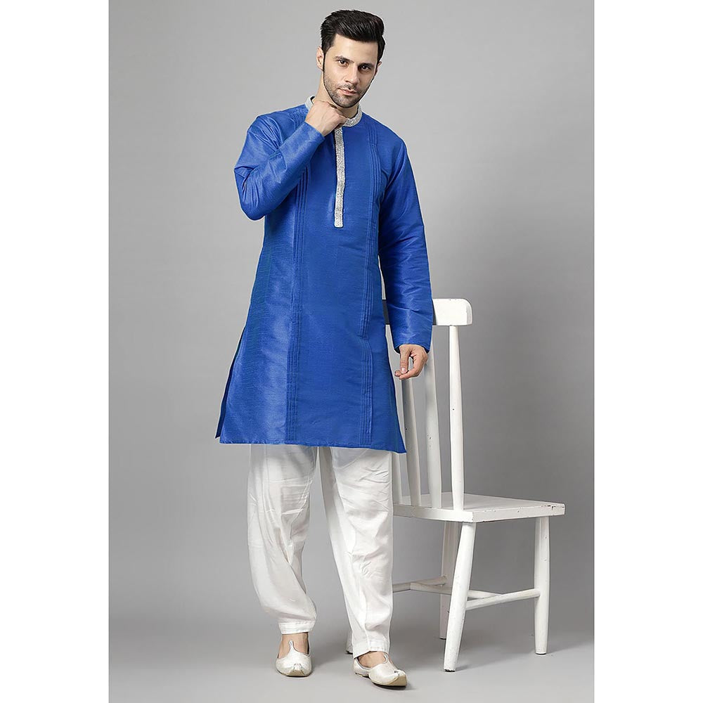 UTSAV FASHION Blue Embellished Pleated Straight Kurta with Salwar