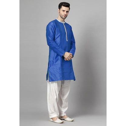 UTSAV FASHION Blue Embellished Pleated Straight Kurta with Salwar