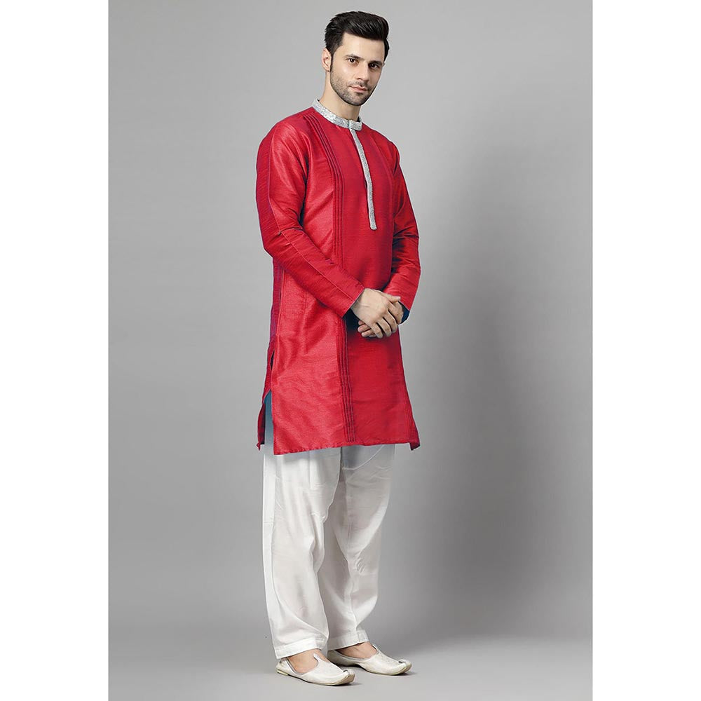 UTSAV FASHION Pink Embellished Pleated Straight Kurta with Salwar