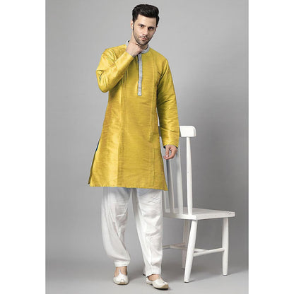 UTSAV FASHION Yellow Embellished Pleated Straight Kurta with Salwar