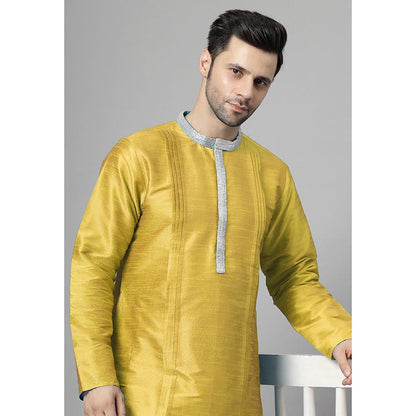 UTSAV FASHION Yellow Embellished Pleated Straight Kurta with Salwar
