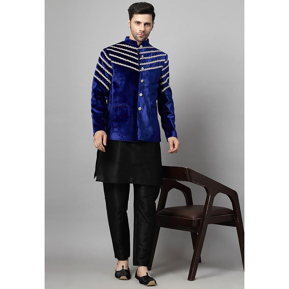 UTSAV FASHION Men Blue Kurta Pant and Jacket