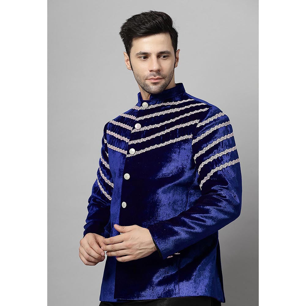 UTSAV FASHION Men Blue Kurta Pant and Jacket