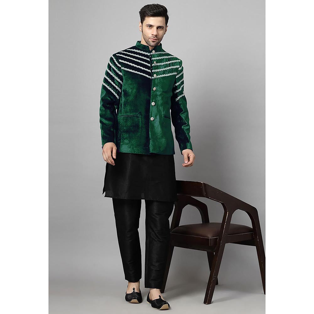UTSAV FASHION Men Green Kurta Pant and Jacket