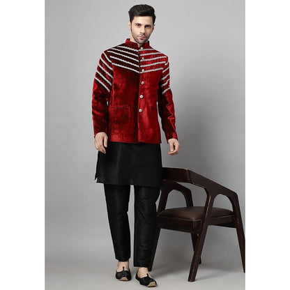 UTSAV FASHION Men Red Kurta Pant and Jacket