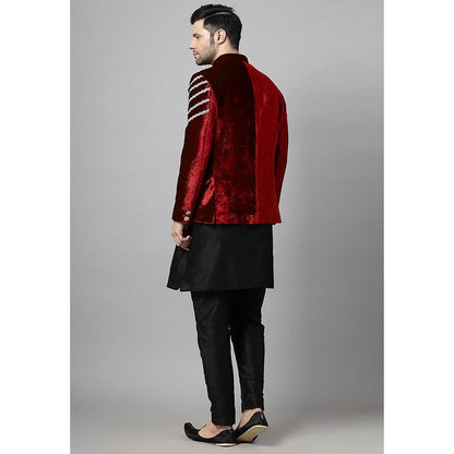 UTSAV FASHION Men Red Kurta Pant and Jacket