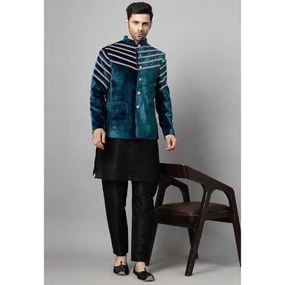 UTSAV FASHION Men Teal Kurta Pant and Jacket