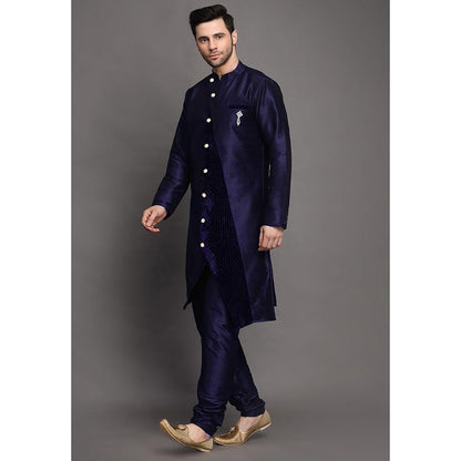 UTSAV FASHION Purple Mandarin Collar Kurta with Churidar